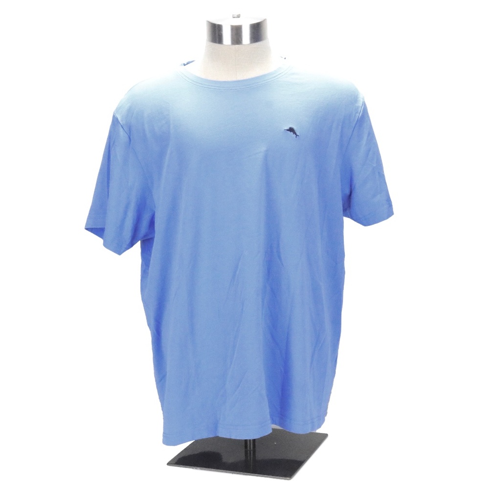 Tommy Bahama Men XL T-Shirt Blue Logo Short Sleeve Adult Tee Crew Neck